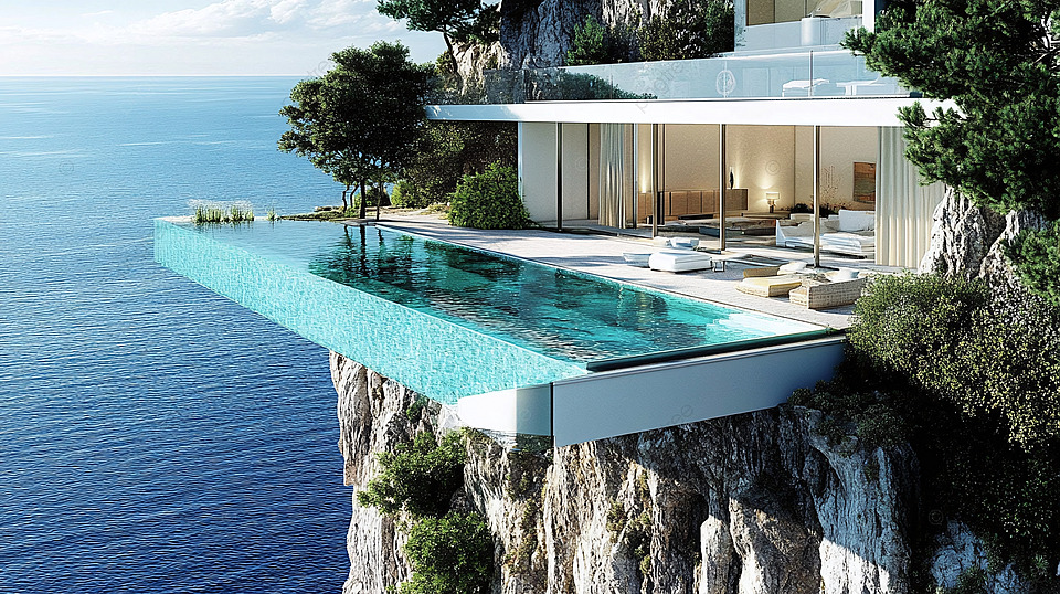 Luxusvilla mit Glas-Pool