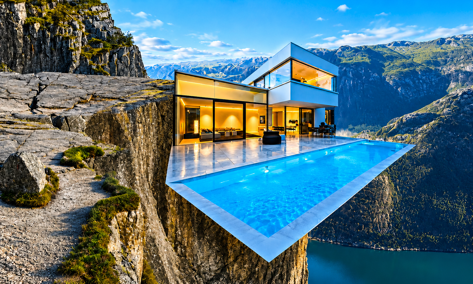 Klippenvilla mit Infinity-Pool